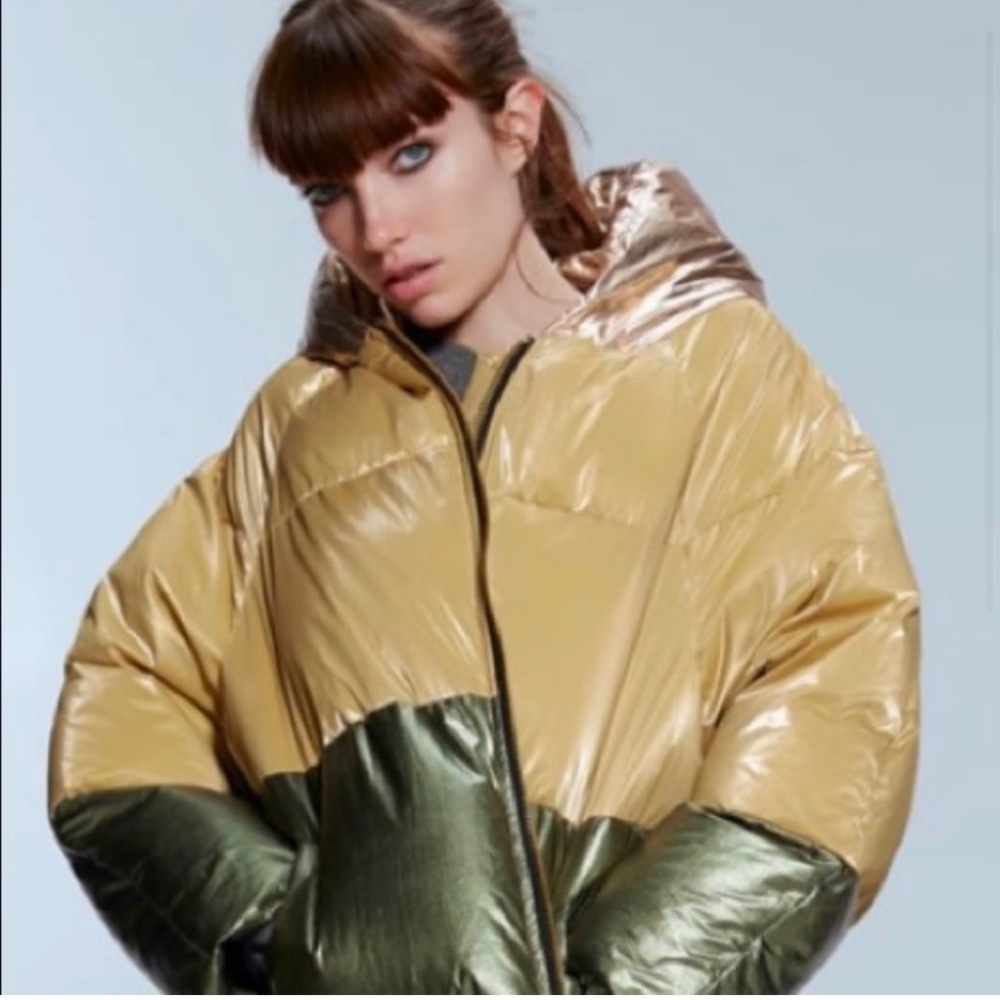 Zara Color Block Puffer Jacket. - Picture 2 of 6